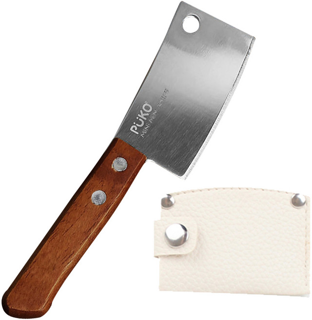 허니잼 미니 도끼칼 + 전용칼집 세트 캠핑 디저트 나이프 빵칼 파우치 식도 식칼 집들이선물, 1세트, 도끼칼+아이보리