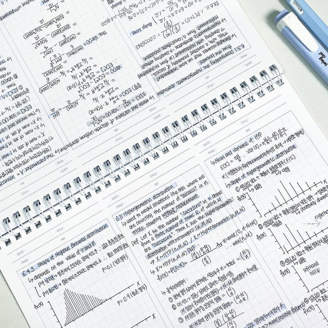 컬러미블루 컬러브노트(수학 풀이 오답 수학노트 개념정리), 2권