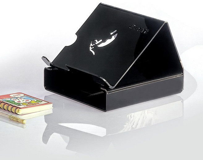 사무실전화거치대 선반 아크릴 전화기 받침대 데스크 인터폰 테이블, 03.블랙