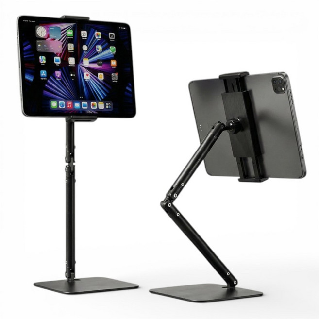 템픽 탁상용 높이조절 태블릿 스탠드 거치대, 1개, 블랙