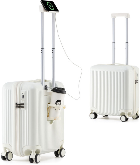 YANGTA [3년무상AS] 기내용 미니 캐리어 18인치 USB 충전포트 핸드폰 거치대 컵홀더 다양한 컬러 가능