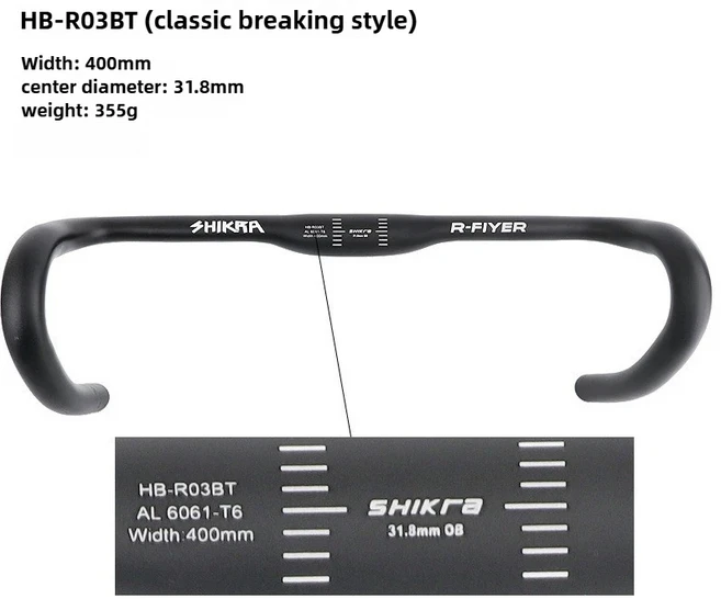 도로 자전거 핸들 바 31.8mm 초경량 알루미늄 합금 자갈 플레어 구부러진 380/400/420/440mm 액세서리, G-001 400MM, 1개