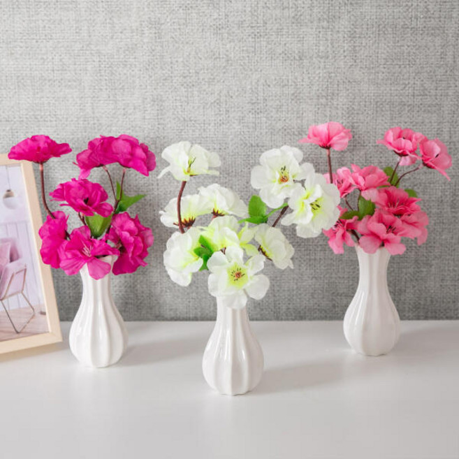 아트박스/플라워트리 진달래 조화 화병 미니호리병 A set 22cm 장식 소품, 크림