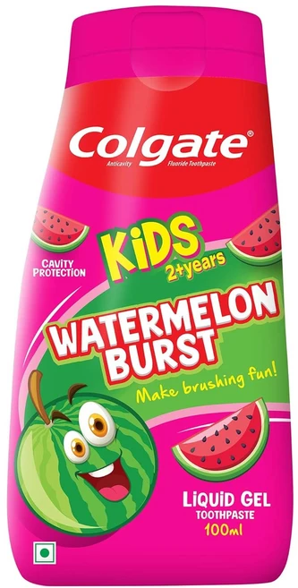 Colgate Kids Toothpaste in a Fun Squeezy Bottle Watermelon Flavor Gel Tooth Paste Age 2-6yrs, 1개, 100ml - 쿠팡