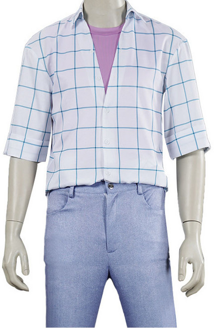 케데헌 사자보이즈 진우 애비 셔츠 코스튬 2025 남성 체크 셔츠 110cm