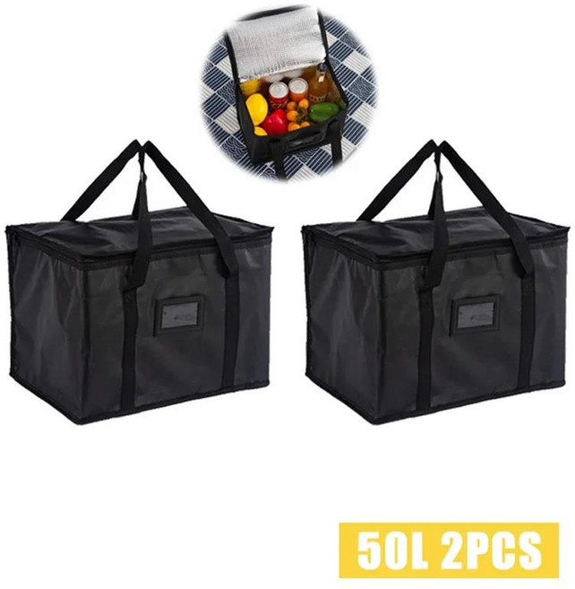 70L 절연 열 쿨러 가방 대용량은 Zip 피크닉 캠핑 주석 호일 식품 저장소와 차가운 점심 유지합니다, 04 50L-2PCS