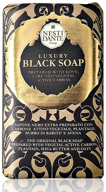네스티단테 럭셔리 블랙 비누 식물성 활성탄 플랜타고 시어버터 오트, 250g, 1개입 - 쿠팡