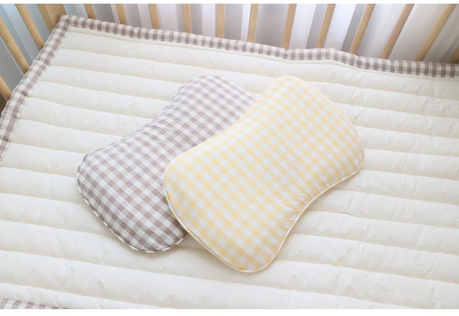 신생아용 알러지케어솜 항균솜 에어매쉬 땅콩 짱구베개커버 (솜포함x), 블루체크(솜별도구매), 1개