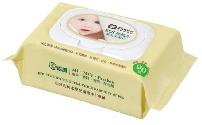 辛巴 Simba EDI超純水嬰兒柔濕巾 溫和清潔呵護寶寶肌膚 無酒精香料, 24個, 90, 639g