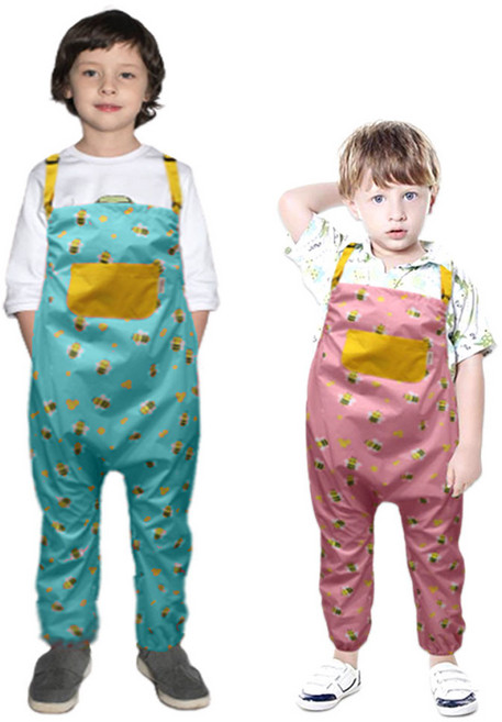 더해피 유아 방수 멜방바지 31종 아동 어린이 비옷바지 농장체험, 아동방수멜빵바지, 04.별 레드