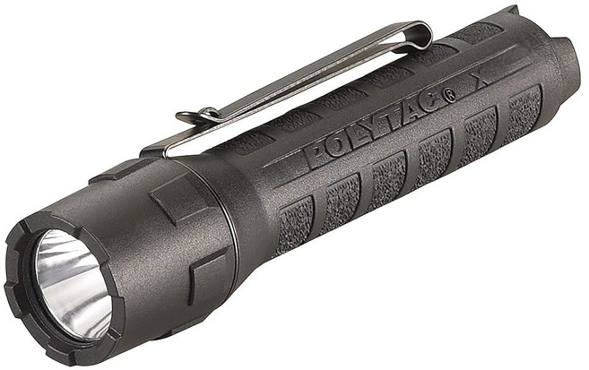 스트림라이트 88602 폴리택 X 600루멘 11485캔델라 프로페셔널 전술 LED 손전등 충전식 배터리 투명 소매 포장 코요테, with NonRechargeable Batteries, Black, Clear Retail Packaging