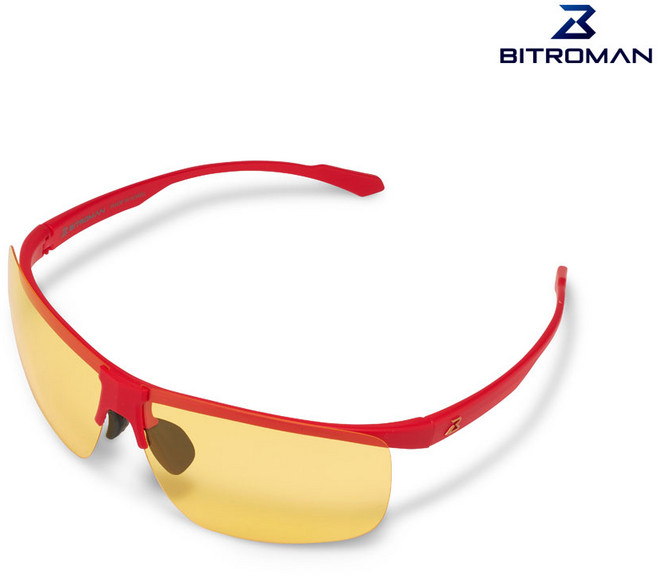비츠로만 국산 초경량 14g 편광 스포츠고글 남성 여성 골프 등산 낚시 자전거 마라톤 투명 변색 자외선차단, 14g 야간렌즈, 레드, 1개