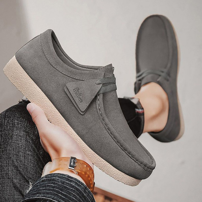 ROYALBELLE 남성 스웨이드 소가죽 데일리 클래식 캐주얼 편한 로퍼 슬립온 신발 B0110901