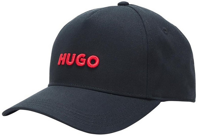 HUGO 남성용 빅 로고 면 야구 모자 블랙 올리브. 단일 사이즈_158680