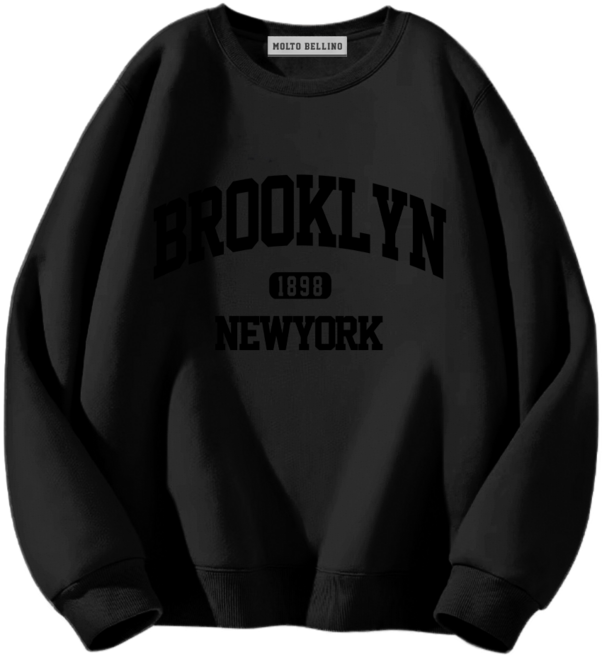 몰토벨리노 ST 브룩클린1898 블랙폰트 스탠다드핏 맨투맨 티셔츠