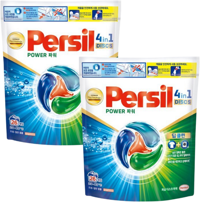 퍼실 디스크 파워 캡슐세제, 26개입, 2개