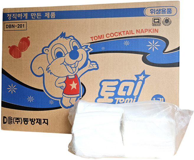 동방제지 토미 칵테일 냅킨 8 000매, 갈색, 1개, 8000개입