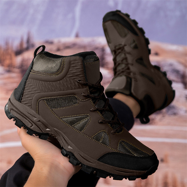 REZENZI 남성 여성 가죽 하이탑 방수 등산화 트레킹화 운동화 신발