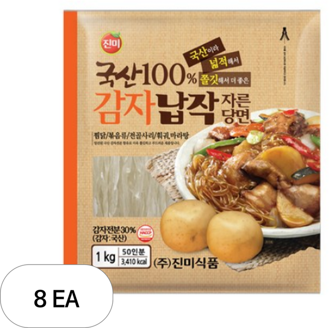 진미 감자납작당면, 1kg, 8개