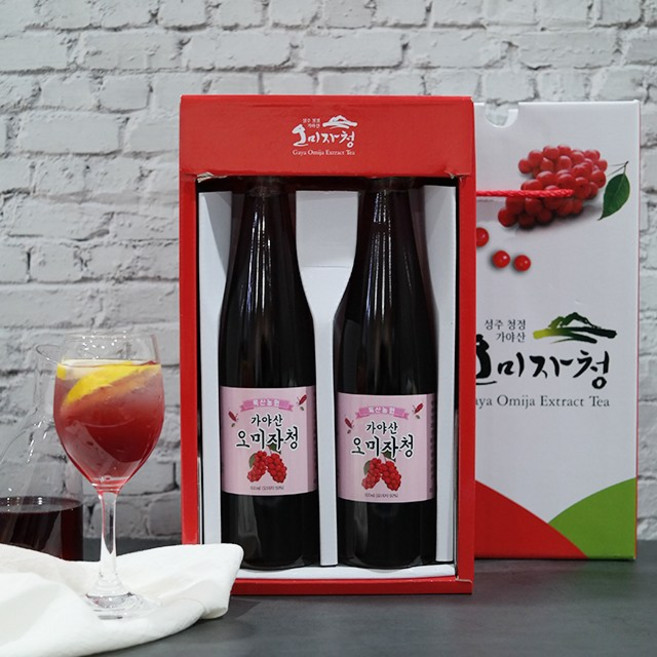 가야산 고랭지 오미자청 선물용 500ml 2병 농장직송, 1개입, 2개