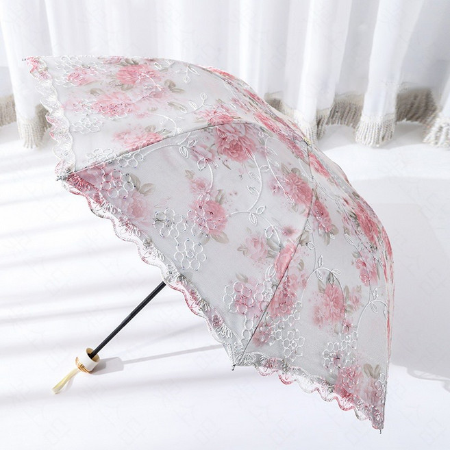 꽃소담 무늬 레이스 암막 양산 자외선차단 양산 JQL37