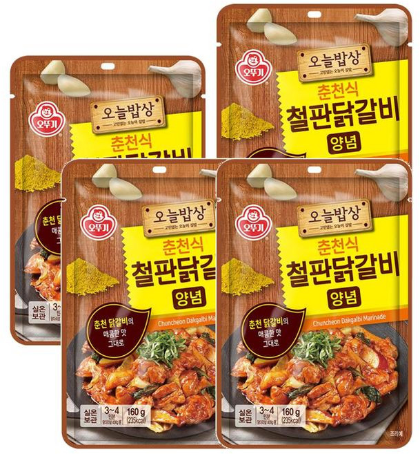 오뚜기 오늘밥상 춘천식철판닭갈비양념 160g 4개