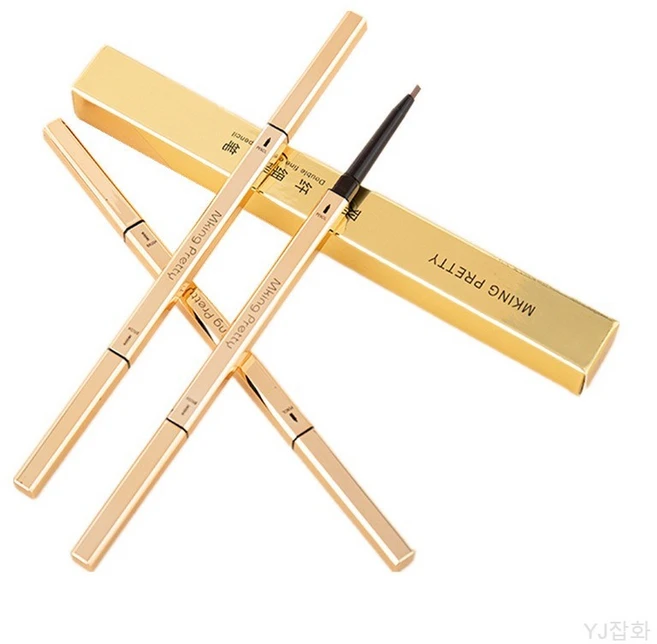 아이브로우 펜슬/틴트 MKING PRETTY-이중 눈썹 펜슬 2 in 1 작고 긴 팁 브러쉬 3개, 02라이트커피2+1 - 쿠팡