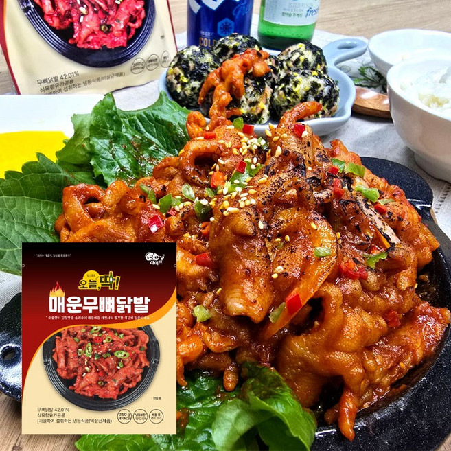 NEW 고향식품 쿡앤라이프 매운 무뼈닭발 350g 국내산 밀키트 캠핑 요리 간편 야식 안주, 1개, 1개