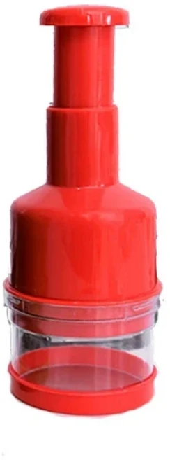 스테인리스 스틸 핸드 프레스 야채 커터 주방 다기능 생강 마늘 양파 분쇄기, 04 Red, 1개