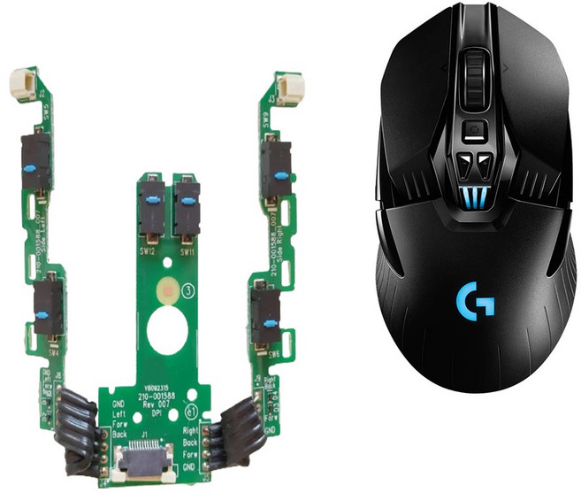 로지텍 마우스 G900 G903 G903 HERO -사이드버튼 측면버튼 앞/뒤로가기버튼 DPI 버튼 보드 부품 / 납땜X 핫스왑, G900~903히어로 사이드 및 DPI버튼 부품
