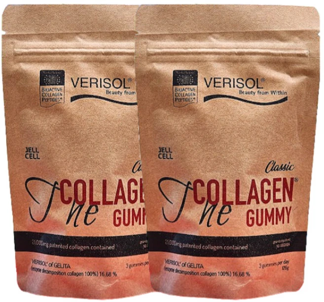 베리솔 더 콜라겐 구미(gummy) 기능성 비오틴 엘라스틴 저분자콜라겐 펩타이드 효능, 21정, 2개 - 쿠팡