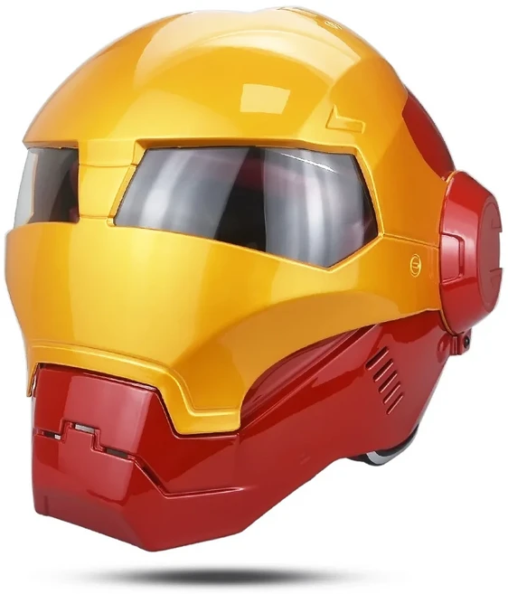 아이언맨/아이언 패트리어트 오토바이 헬멧 풀 페이스 매트 블랙 & 하프 오픈 DOT 인증 남성 - 할로윈, 01 S, 01 Iron Man