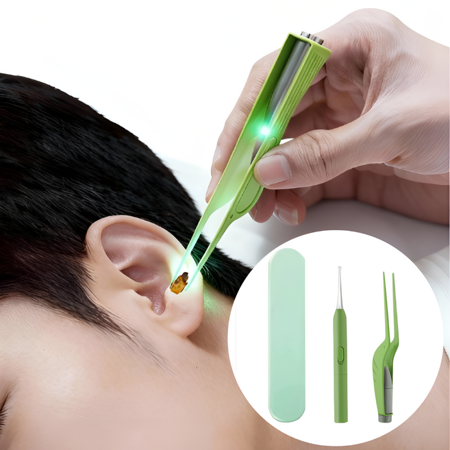 오데트 발광 LED 귀이개 핀셋 세트, 1개