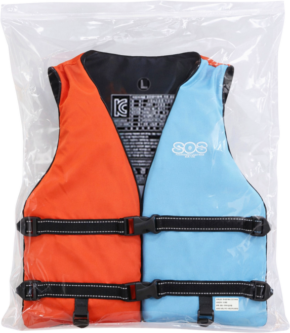 (따사롬) 국산 KC인증 어른 & 아이 지키미 SOS 수영 조끼 부력 보조복 ( 우리 아이 안전 선택이 아닌 물놀이 필수 아이템 ) from 티제이글로벌, 오렌지N블루 구명조끼 사이즈 (L), 1개