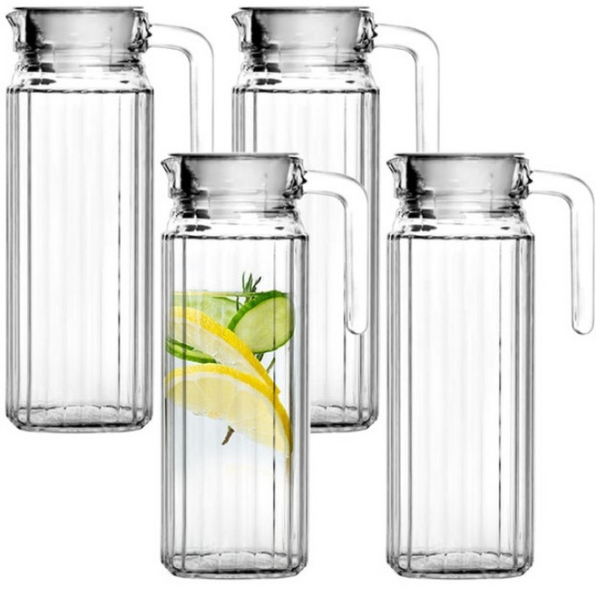 아메르 냉장고 손잡이 유리물병 1100ml, 4개