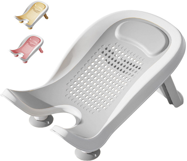 摺疊新生兒沐浴盆架, 嬰兒洗屁架-向日黃, 1個