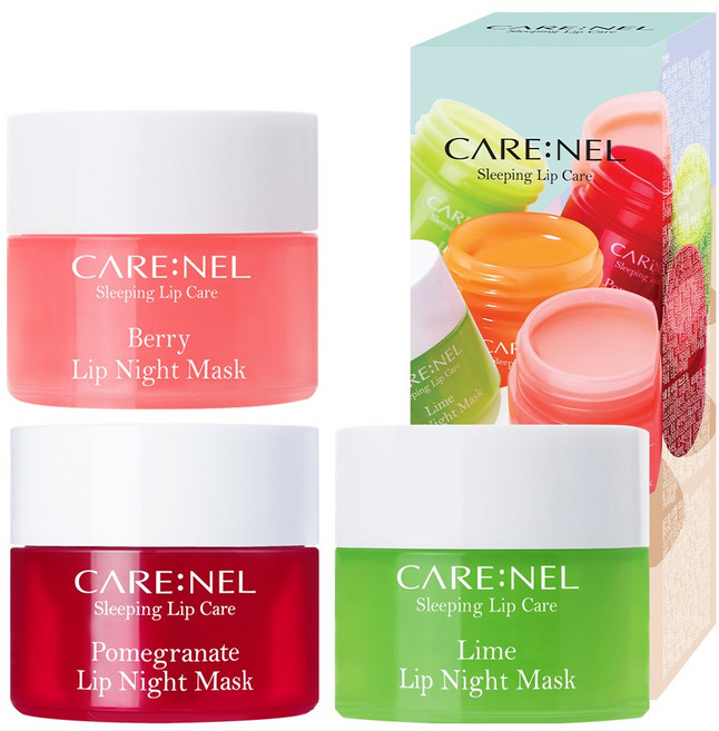 까레넬 립 나이트 마스크 베리 5g + 라임 5g + 석류 5g 세트, 3개입, 1개