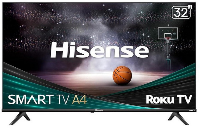 Hisense 32인치 클래스 A4 시리즈 HD 720p 스마트 로쿠 TV 알렉사 호환성 (32A4HNR) - 돌비 오디오 슬림 베젤 디자인 구글 어시스턴트, 32-Inch