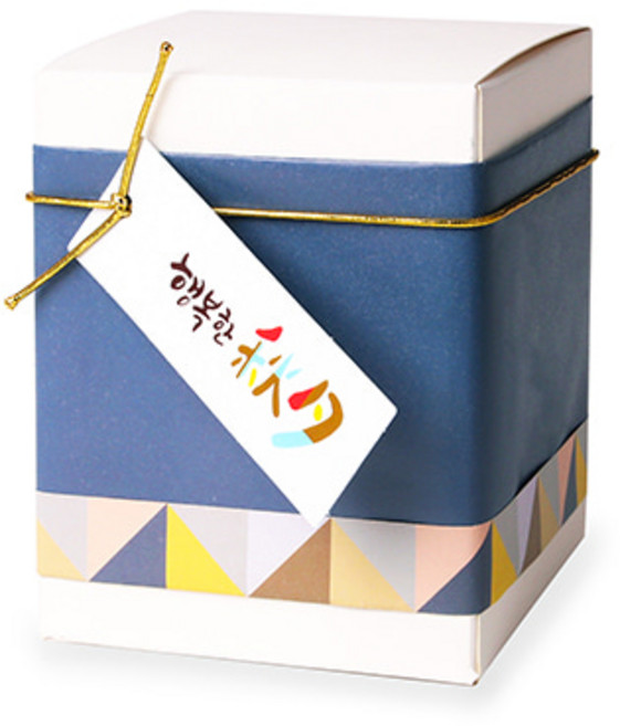 잇츠K 추석 한가위 스티커 세트 / 선물 포장 답례 텍 라벨, 100개, 행복한 직사각[텍]