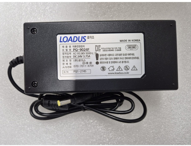 DC 24V 3.75A 국산 어댑터 로더스 - 잭사이즈(외경: 5.5mm/ 내경: 2.5mm) +전원 케이블 별매+, 어댑터(ONLY), 1개