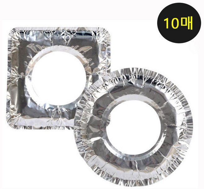 가스렌지 가드 은박 커버 호일 기름때방지 원형 10매 캠핑 링가드 청소용품 사각 10매(1set), 1개