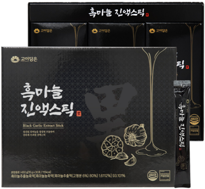 고이담은 흑마늘 진액스틱 국내산 발효마늘 항산화력 폴리페놀 멜라노이딘 30포, 30회분, 450g, 2박스