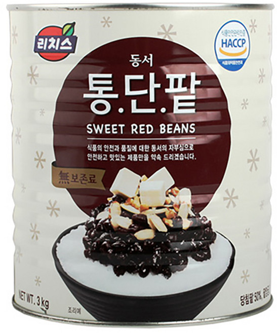 (주)동서 리치스 통단팥, 3kg, 12개