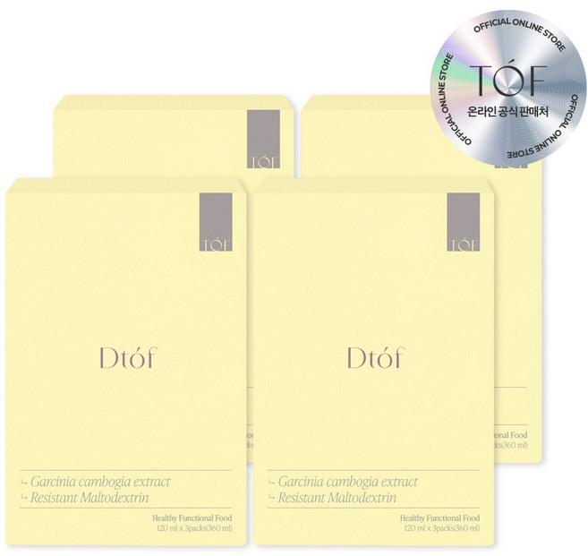 [본사공식몰] 6차완판!! 디투오브 레몬맛 체지방컷 클린주스 혈당케어 변비해결, 4박스, 360ml