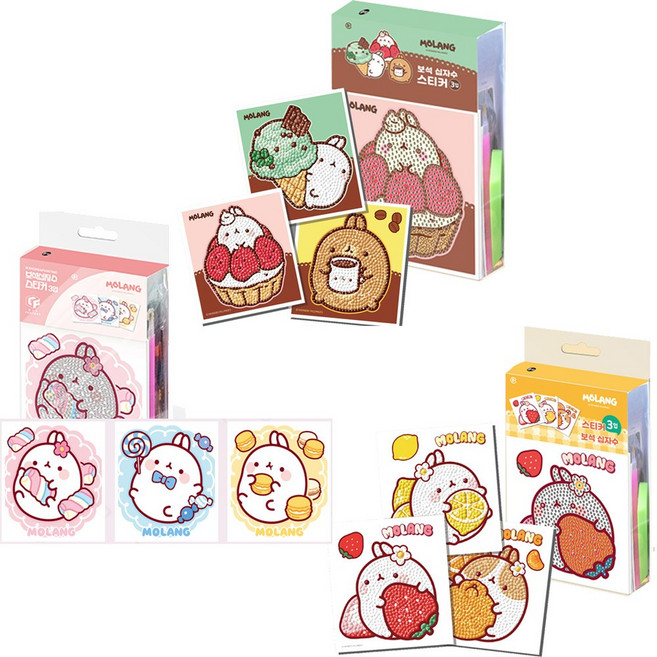 퍼즐마을 보석십자수 증정품 미니 스티커 3개입 몰랑이 3종 원형십자수 달달한 프레쉬 마쉬멜로우, 1개