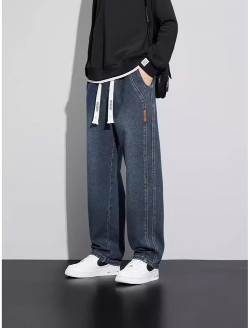 Sorpci 남자 청바지 캐주얼 포켓 와이드 팬츠