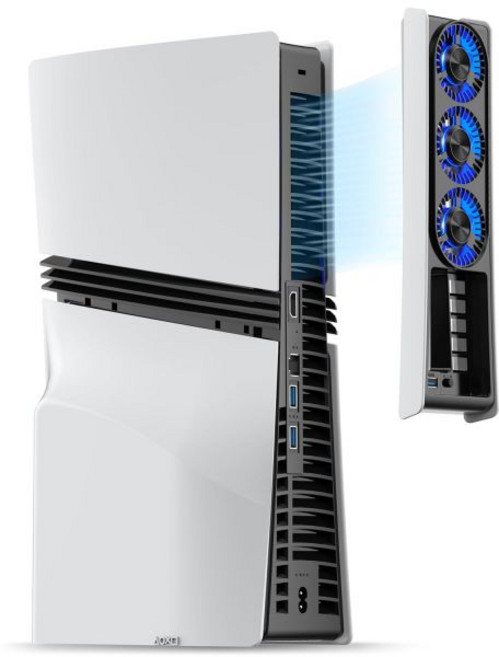 PS5 Pro용 JUSPRO 냉각 팬 속도 조절이 가능한 조용한 강화 4 쿨러 팬 자동 전원 켜기끄기 USB 3.0 포트가 있는 냉각 액세서리 PlayStation 5 Pro용, PS5 Pro fan