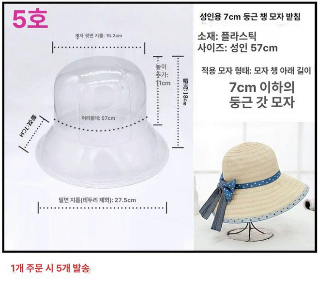 모자틀 각잡기 매장 볼캡틀 가게 변형방지 디피, 5번 성인 둥근머리 7cm 챙 57cm, 1개