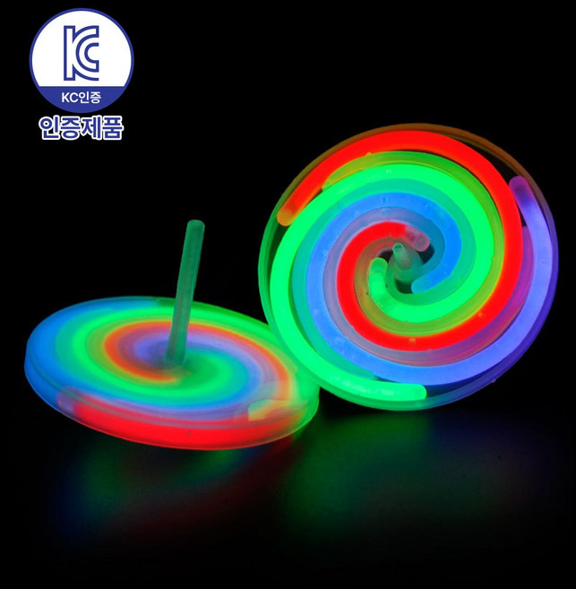 로앤제이 야광봉 야광 소품 스틱 팔찌 클럽 콘서트 축제 할로윈 파티용품, 1개, 팽이