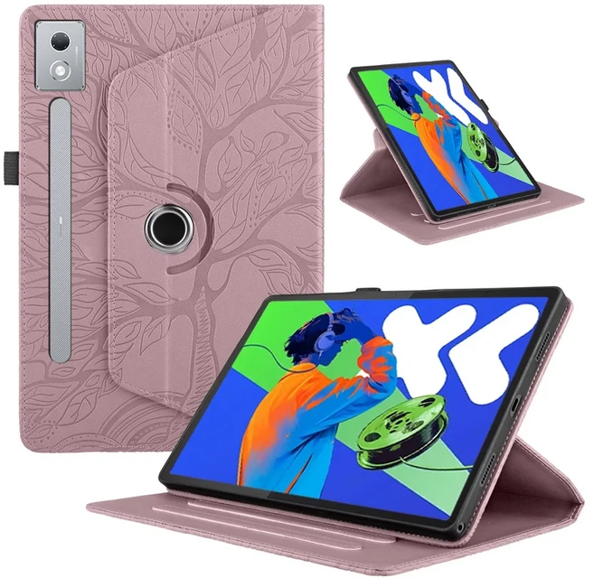 For Lenovo Idea Tab Pro Case tb373fu 360 Rotating Cover For Xiaoxin Pad Pro 2025 12.7 inch tb375fc, rose gold, Idea Tab Pro 12.7inch